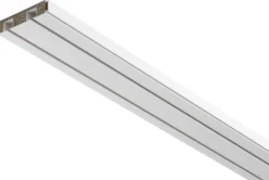 Boviva Gardinenschiene mit Holzkern weiß Holz L: ca. 150 cm 2.0 Läufe