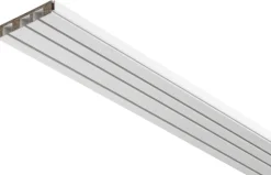 Boviva Gardinenschiene mit Holzkern weiß Holz L: ca. 180 cm 3.0 Läufe