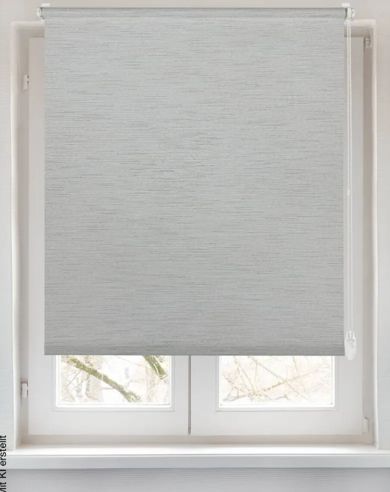 Boviva Klebe-/Klemmrollo Lino Silbergrau B/L: ca. 60x150 cm