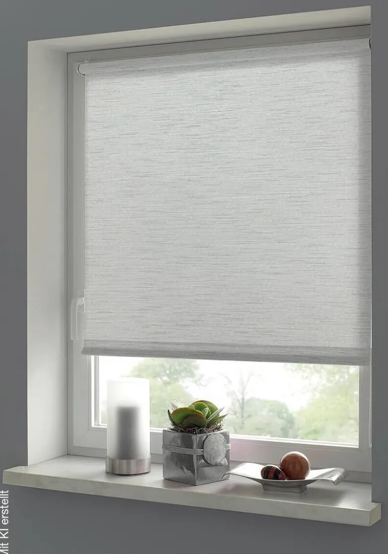 Boviva Klebe-/Klemmrollo Lino Silbergrau B/L: ca. 45x150 cm