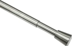 Boviva Spannstange Edelstahloptik Metall D: ca. 2,6 cm ausziehbar von ca. 90 bis 140 cm 1.0 Läufe