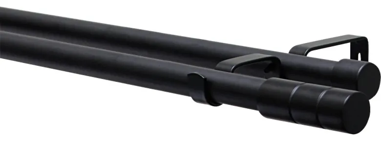Boviva Stilgarnituren Zylinder mattschwarz Metall D: ca. 1,9 cm ausziehbar von ca. 130 bis 240 cm 2.0 Läufe