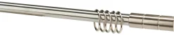 Boviva Stilgarnituren Zylinder Edelstahloptik Metall D: ca. 1,9 cm ausziehbar von ca. 190 bis 340 cm 2.0 Läufe