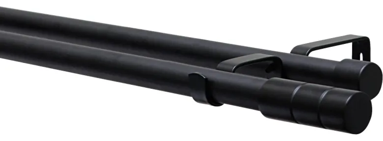 Boviva Stilgarnituren Zylinder mattschwarz Metall D: ca. 1,9 cm ausziehbar von ca. 190 bis 340 cm 2.0 Läufe