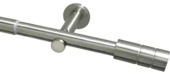 Boviva Stilgarnituren Zylinder Edelstahloptik Metall D: ca. 2,5 cm ausziehbar von ca. 190 bis 360 cm 1.0 Läufe