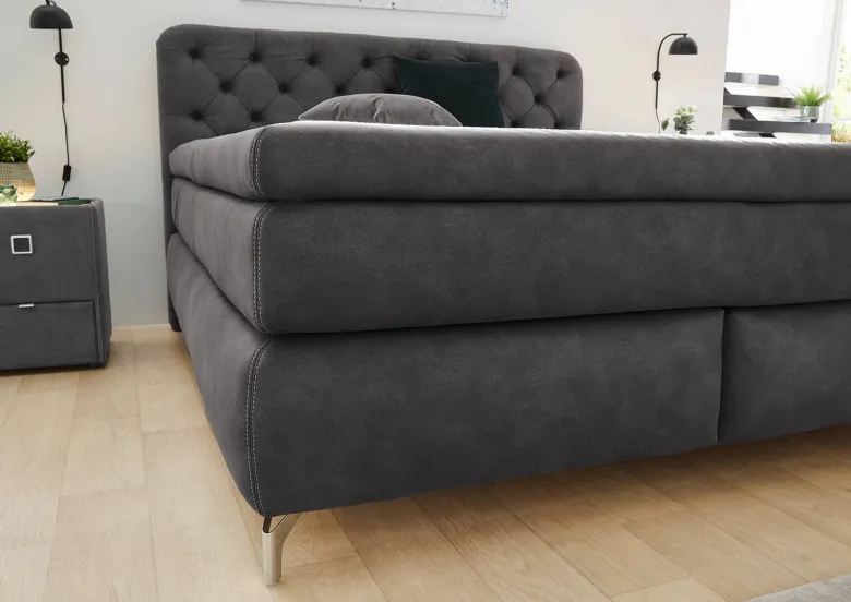Boxspringbett anthrazit Liegefläche B/L: ca. 180x200 cm