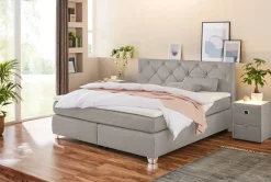 Boxspringbett beige Flachgewebe Liegefläche B/L: ca. 180x200 cm