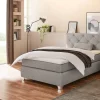 Boxspringbett beige Flachgewebe Liegefläche B/L: ca. 120x200 cm