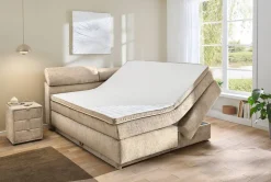 Boxspringbett beige Liegefläche B/L: ca. 180x200 cm