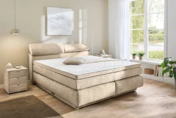 Boxspringbett beige Liegefläche B/L: ca. 180x200 cm