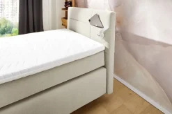 Boxspringbett beige Liegefläche B/L: ca. 100x200 cm