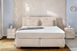 Boxspringbett beige Liegefläche B/L: ca. 180x200 cm
