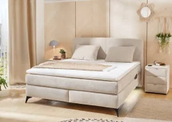 Boxspringbett beige Liegefläche B/L: ca. 160x200 cm