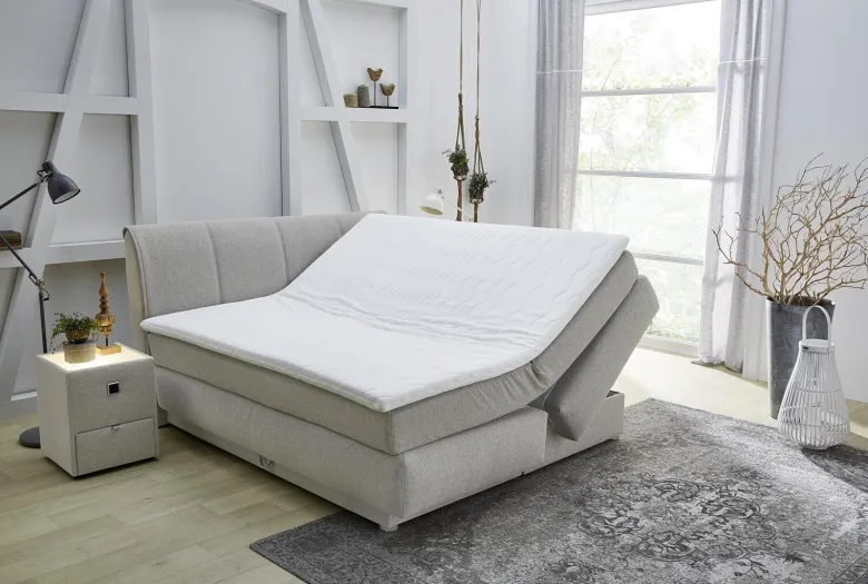 Boxspringbett beige Liegefläche B/L: ca. 180x200 cm