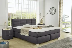 Boxspringbett dunkelgrau Liegefläche B/L: ca. 180x200 cm