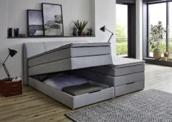 Boxspringbett Fire Silbergrau Liegefläche B/L: ca. 200x200 cm
