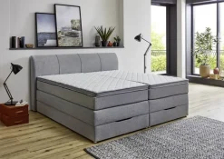 Boxspringbett Fire Silbergrau Liegefläche B/L: ca. 200x200 cm