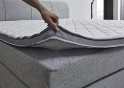 Boxspringbett Fire Silbergrau Liegefläche B/L: ca. 200x200 cm