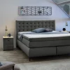 Boxspringbett graubraun Flachgewebe Liegefläche B/L: ca. 180x200 cm