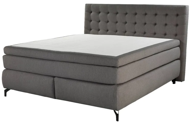 Boxspringbett graubraun Flachgewebe Liegefläche B/L: ca. 180x200 cm