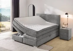 Boxspringbett grau dunkel Liegefläche B/L: ca. 140x200 cm