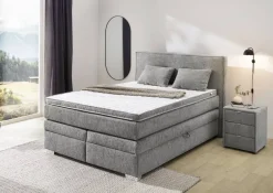 Boxspringbett grau dunkel Liegefläche B/L: ca. 140x200 cm