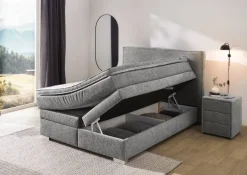 Boxspringbett grau dunkel Liegefläche B/L: ca. 140x200 cm