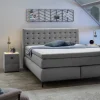 Boxspringbett grau Flachgewebe Liegefläche B/L: ca. 180x200 cm