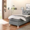 Boxspringbett grau Flachgewebe Liegefläche B/L: ca. 90x200 cm