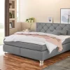 Boxspringbett grau Flachgewebe Liegefläche B/L: ca. 180x200 cm