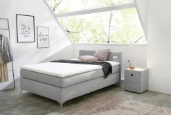 Boxspringbett grau Liegefläche B/L: ca. 100x200 cm