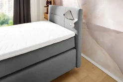 Boxspringbett grau Liegefläche B/L: ca. 100x200 cm