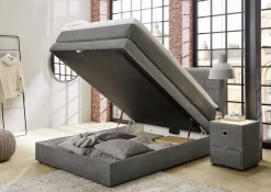 Boxspringbett grau Liegefläche B/L: ca. 140x200 cm