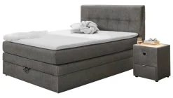 Boxspringbett grau Liegefläche B/L: ca. 140x200 cm