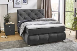 Boxspringbett grau Liegefläche B/L: ca. 140x200 cm