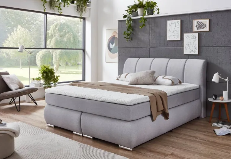 Boxspringbett Graz silber Liegefläche B/L: ca. 180x200 cm