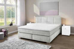 Boxspringbett hellgrau Liegefläche B/L: ca. 180x200 cm