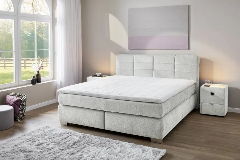 Boxspringbett hellgrau Liegefläche B/L: ca. 180x200 cm