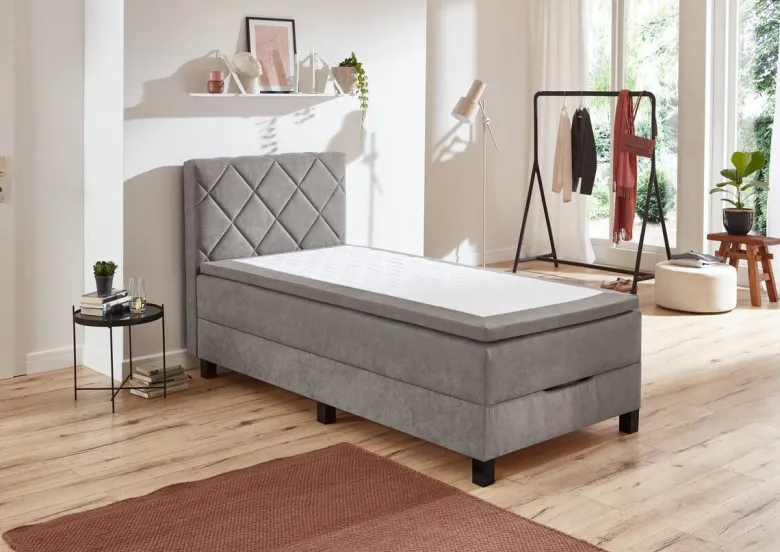 Boxspringbett Jeff silber Liegefläche B/L: ca. 100x200 cm