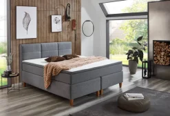 Boxspringbett Kenora grau Liegefläche B/L: ca. 140x200 cm