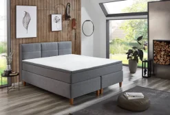 Boxspringbett Kenora grau Liegefläche B/L: ca. 140x200 cm