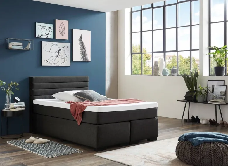 Boxspringbett Kokomo anthrazit Liegefläche B/L: ca. 140x200 cm