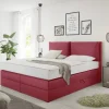 Boxspringbett Lissy burgund rot Liegefläche B/L: ca. 160x200 cm