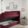 Boxspringbett Lissy burgund rot Liegefläche B/L: ca. 180x200 cm