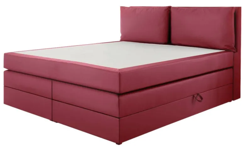 Boxspringbett Lissy burgund rot Liegefläche B/L: ca. 180x200 cm