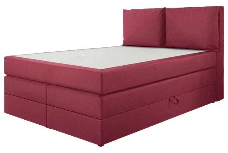Boxspringbett Lissy burgund rot Liegefläche B/L: ca. 140x200 cm