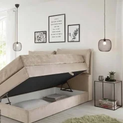 Boxspringbett Lissy creme Liegefläche B/L: ca. 160x200 cm