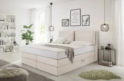 Boxspringbett Lissy creme Liegefläche B/L: ca. 180x200 cm
