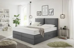 Boxspringbett Lissy graubraun Liegefläche B/L: ca. 160x200 cm