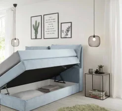 Boxspringbett Lissy hellblau Liegefläche B/L: ca. 160x200 cm